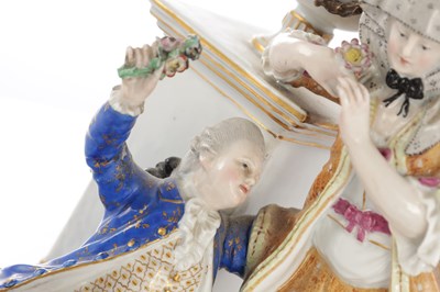 Lot 35 - A 19TH CENTURY MEISSEN PORCELAIN FIGURAL GROUP