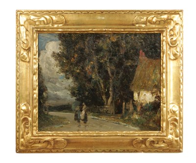 Lot 1245 - JOSEPH VICKERS DE VILLE (1856–1925). AN EARLY 20TH CENTURY OIL ON CANVAS FIGURAL LANDSCAPE SCENE