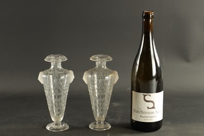Lot 7 - A FINE PAIR OF 19TH CENTURY CLEAR BOHEMIAN GLASS VASES