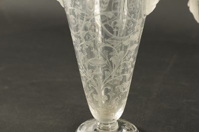 Lot 7 - A FINE PAIR OF 19TH CENTURY CLEAR BOHEMIAN GLASS VASES