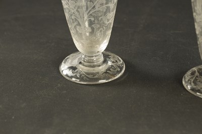 Lot 7 - A FINE PAIR OF 19TH CENTURY CLEAR BOHEMIAN GLASS VASES