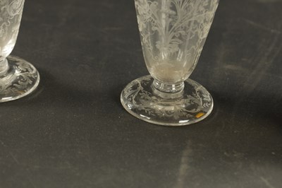 Lot 7 - A FINE PAIR OF 19TH CENTURY CLEAR BOHEMIAN GLASS VASES