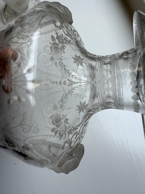 Lot 7 - A FINE PAIR OF 19TH CENTURY CLEAR BOHEMIAN GLASS VASES