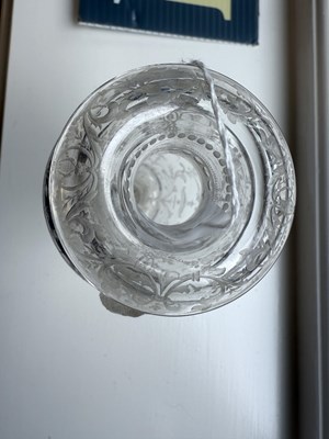 Lot 7 - A FINE PAIR OF 19TH CENTURY CLEAR BOHEMIAN GLASS VASES