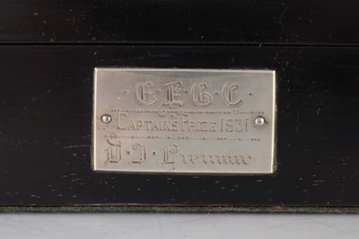 Lot 183 - A 1930’S SILVER AND EBONY VENEERED GOLFER CIGARETTE BOX