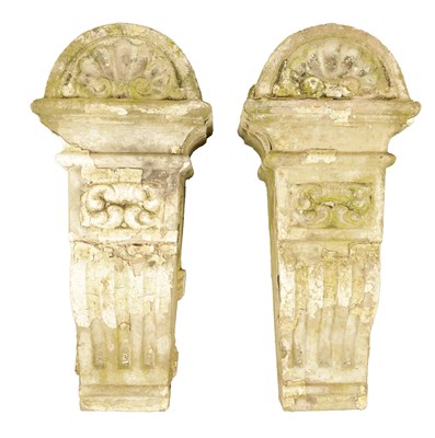 Lot 914 - A PAIR OF 19TH CENTURY CARVED STONE CORBELS