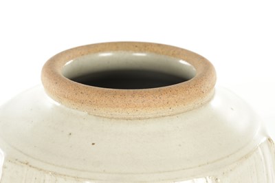 Lot 49 - A DAVID LLOYD-JONES (1928 - 1994). STONEWARE GLAZED ART POTTERY FACETED VASE
