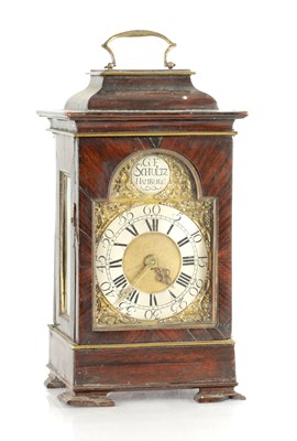 Lot 1466 - G.F. SCHULTZ, HAMBURG. A LATE 18TH CENTURY AND LATER MINIATURE BRACKET CLOCK