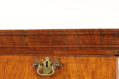 Lot 1307 - A QUEEN ANNE FIGURED WALNUT CHEST OF STAND