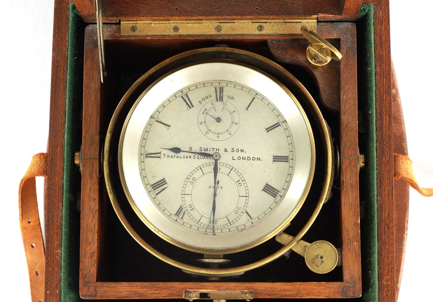 Lot 1060 - S. SMITH & SON. TRAFALGAR SQUARE, LONDON. AN EARLY 20TH CENTURY EIGHT DAY MARINE CHRONOMETER