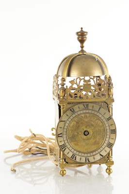 Lot 1499 - THOMAS BARRETT, LEWES. A 17TH CENTURY ENGLISH LANTERN CLOCK