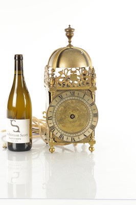 Lot 1499 - THOMAS BARRETT, LEWES. A 17TH CENTURY ENGLISH LANTERN CLOCK