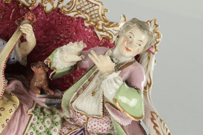 Lot 83 - A LARGE LATE 19TH CENTURY MEISSEN-STYLE DRESDEN FIGURE GROUP OF MUSICIANS