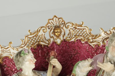 Lot 83 - A LARGE LATE 19TH CENTURY MEISSEN-STYLE DRESDEN FIGURE GROUP OF MUSICIANS