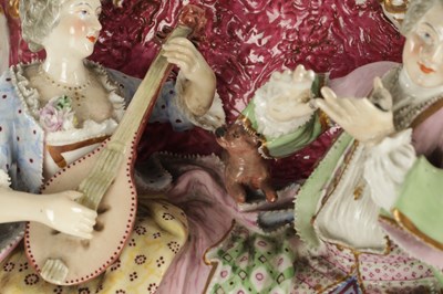 Lot 83 - A LARGE LATE 19TH CENTURY MEISSEN-STYLE DRESDEN FIGURE GROUP OF MUSICIANS
