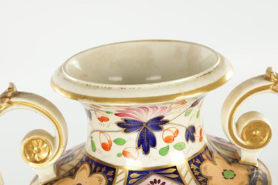 Lot 90 - A 19TH CENTURY DERBY PORCELAIN THREE VASE GARNITURE