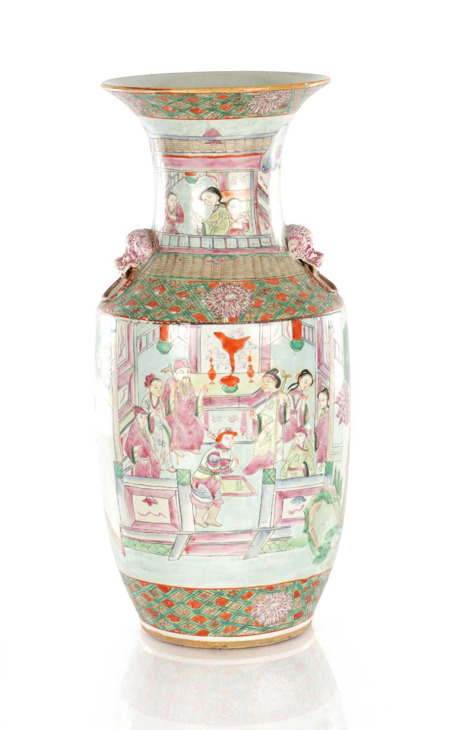 Lot 499 - A 19TH CENTURY CHINESE CANTON ROSE MEDALLION PORCELAIN VASE