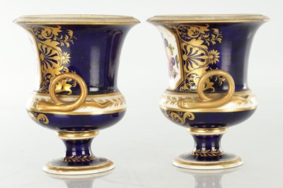 Lot 1681 - A SET OF THREE 19TH CENTURY ROYAL DERBY CERAMIC VASE GARNITURE