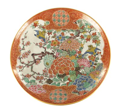 Lot 1695 - A JAPANESE MEIJI PERIOD KUTANI WARE CHARGER