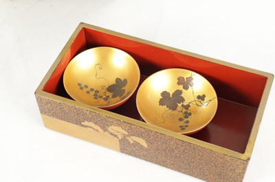 Lot 483 - A JAPANESE MEIJI PERIOD LACQUERWORK JUBAKO PICNIC SET