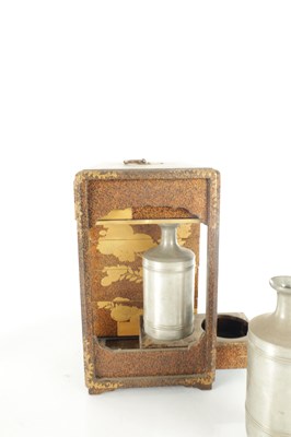 Lot 483 - A JAPANESE MEIJI PERIOD LACQUERWORK JUBAKO PICNIC SET