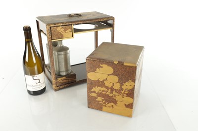 Lot 483 - A JAPANESE MEIJI PERIOD LACQUERWORK JUBAKO PICNIC SET