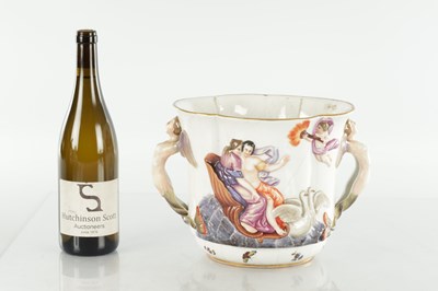 Lot 36 - A 19TH CENTURY CAPODIMONTE PORCELAIN JARDINIERE