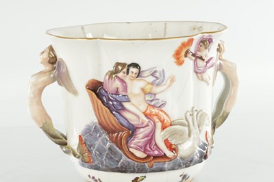 Lot 36 - A 19TH CENTURY CAPODIMONTE PORCELAIN JARDINIERE