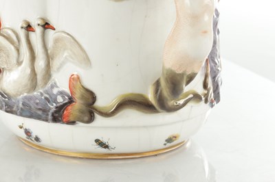 Lot 36 - A 19TH CENTURY CAPODIMONTE PORCELAIN JARDINIERE