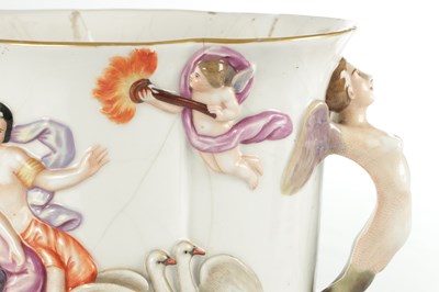 Lot 36 - A 19TH CENTURY CAPODIMONTE PORCELAIN JARDINIERE