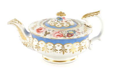 Lot 1669 - A 19TH CENTURY ENGLISH RIDGWAY TYPE PORCELAIN TEAPOT