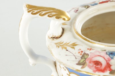 Lot 47 - A 19TH CENTURY ENGLISH RIDGWAY TYPE PORCELAIN TEAPOT