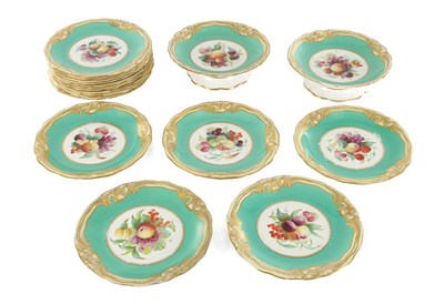 Lot 66 - A 19TH CENTURY ENGLISH PORCELAIN DESSERT SERVICE
