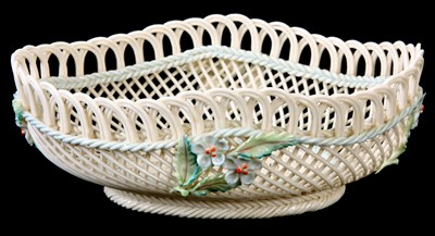 Lot 35 - A FINELY MADE 19TH CENTURY BELLEEK PIERCED...