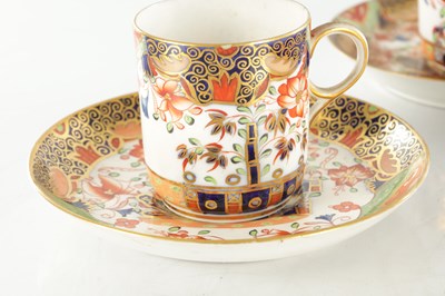 Lot 77 - A SET OF FIVE 19TH CENTURY ENGLISH COPELAND PORCELAIN COFFEE CUPS AND SAUCERS