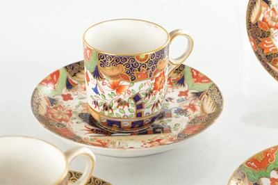 Lot 77 - A SET OF FIVE 19TH CENTURY ENGLISH COPELAND PORCELAIN COFFEE CUPS AND SAUCERS