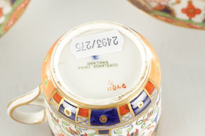 Lot 77 - A SET OF FIVE 19TH CENTURY ENGLISH COPELAND PORCELAIN COFFEE CUPS AND SAUCERS