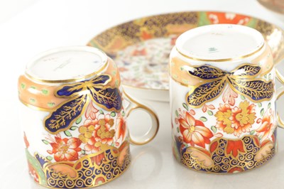 Lot 77 - A SET OF FIVE 19TH CENTURY ENGLISH COPELAND PORCELAIN COFFEE CUPS AND SAUCERS