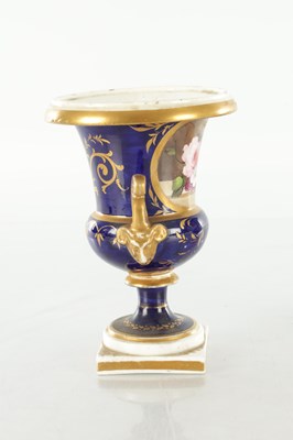 Lot 66 - A PAIR OF 19TH CENTURY DERBY URN SHAPED VASES