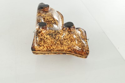 Lot 89 - AN UNUSUAL 19TH CENTURY YORKSHIRE SLIPWARE MOULD FORMED AS A COW