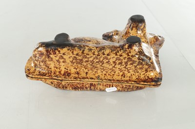 Lot 89 - AN UNUSUAL 19TH CENTURY YORKSHIRE SLIPWARE MOULD FORMED AS A COW