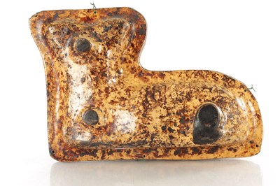 Lot 89 - AN UNUSUAL 19TH CENTURY YORKSHIRE SLIPWARE MOULD FORMED AS A COW