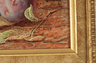 Lot 1221 - OLIVER CLARE (1852 - 1927). A PAIR OF LATE 19TH / EARLY 20TH CENTURY OIL ON BOARDS STILL LIFE