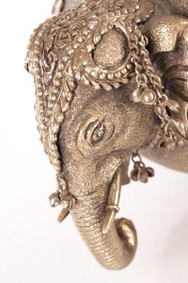 Lot 304 - A LATE 19TH CENTURY INDIAN SILVER METAL LIDDED CENTRE PIECE