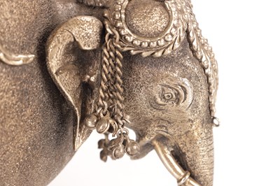 Lot 304 - A LATE 19TH CENTURY INDIAN SILVER METAL LIDDED CENTRE PIECE