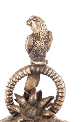 Lot 304 - A LATE 19TH CENTURY INDIAN SILVER METAL LIDDED CENTRE PIECE