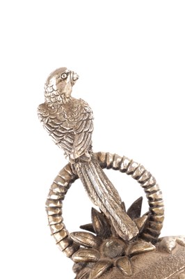 Lot 304 - A LATE 19TH CENTURY INDIAN SILVER METAL LIDDED CENTRE PIECE