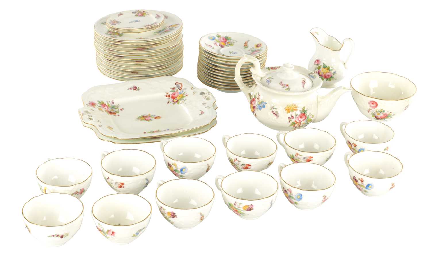 Lot 58 - A 19TH CENTURY TWELVE PEICE COALPORT TEA SERVICE