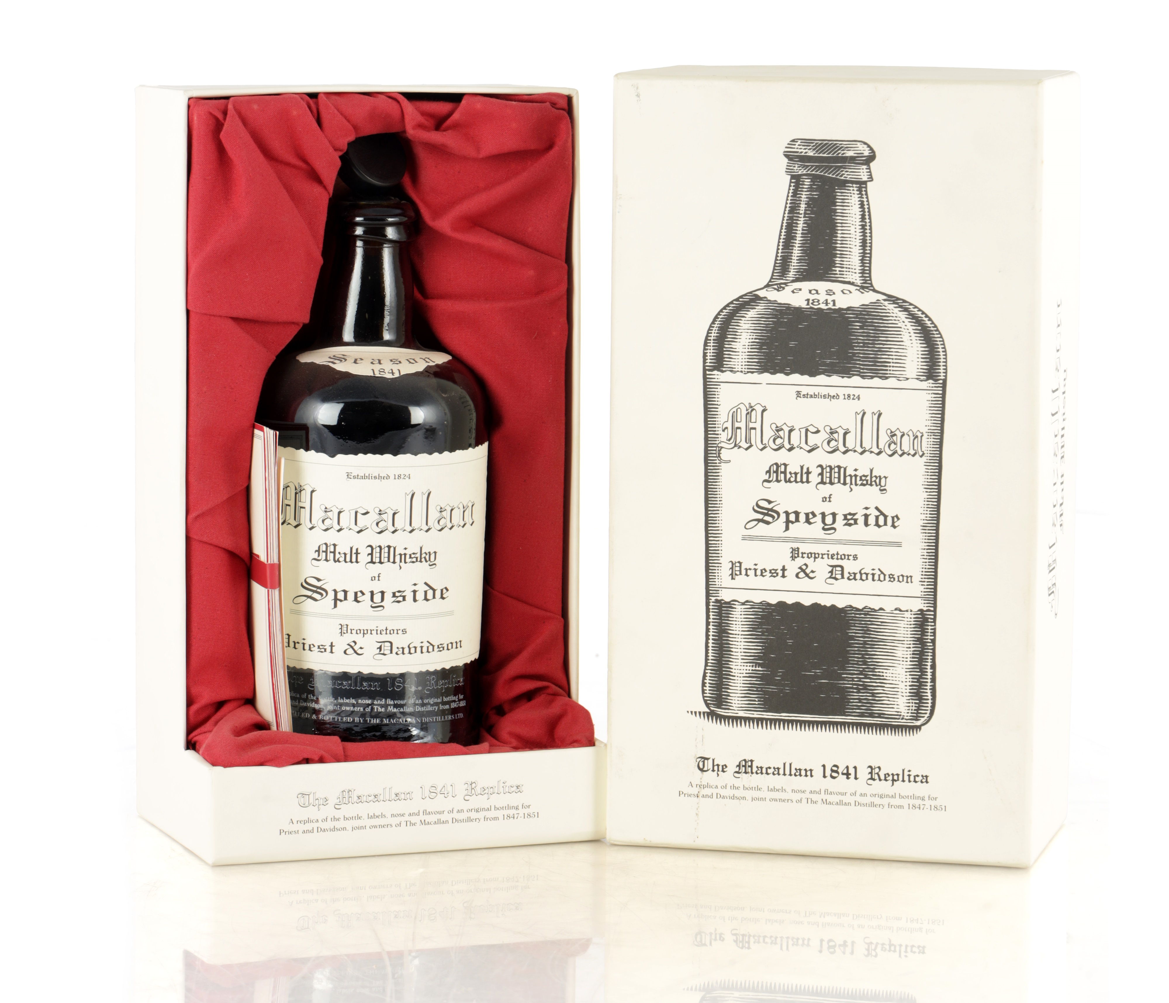 The Macallan 1841 Replica single malt Scotch whisky in its fitted box sold by Hutchinson Scott