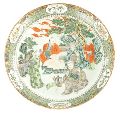 Lot 472 - A PAIR OF 19TH CENTURY FAMILLE VERTE PORCELAIN DISHES